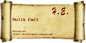 Holik Emil névjegykártya