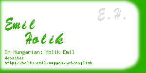 emil holik business card
